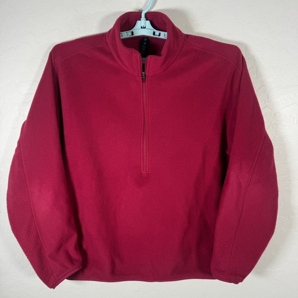 Lululemon Sweater Mens Medium Red Oversized Fleece Half Zip Pullover